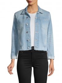 Janelle Slim-Fit Raw Hem Denim Jacket at Saks Fifth Avenue